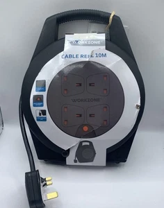 Cable de extensión de 4 vías 10-50M enchufe de carrete de cable corte de seguridad resistente INTERIOR - Imagen 1 de 4