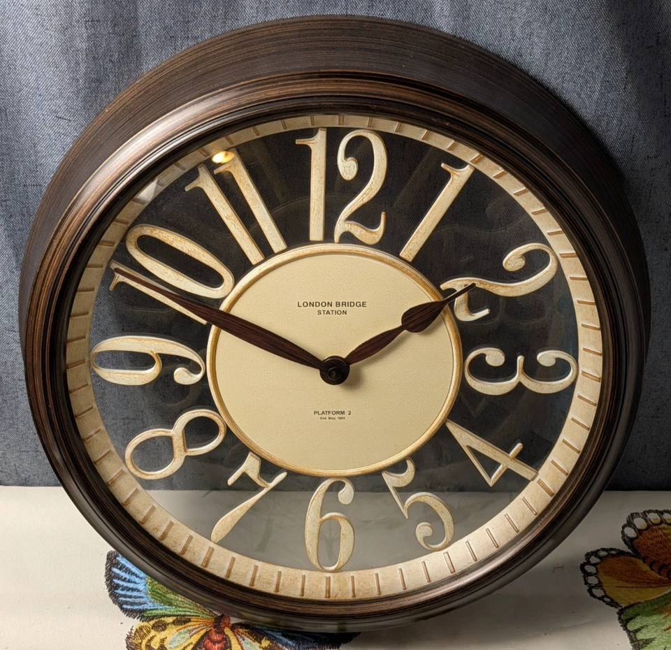 London Bridge Station Reloj de Pared Plataforma 2 Mayo 1905 Funciona con Pilas 14" Reloj Foto 1 de 4