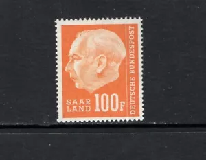 SAAR 1957 100 fr PRESIDENTE THEODOR HEUSS ""F AÑADIDO"" SC 306X NH - Imagen 1 de 1