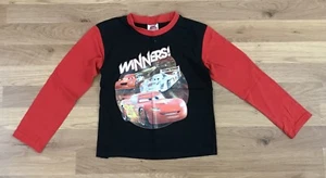 George Long Sleeve T-Shirt Boys 5-6 Years Black Disney Car’s Cotton Logo Front - Picture 1 of 12