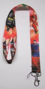 Superman Batman Flash Wonderwoman CORDÓN LLAVERO Anillo Llavero Soporte de identificación NUEVO - Imagen 1 de 3