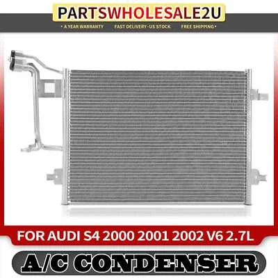 New AC A/C Condenser with Bracket for Audi S4 2000-2002 2.7L w/o Receiver Drier - Image 1 of 4