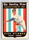 1959 Topps Card, #142 Dick Stigman, Cleveland Indians, Rookie Stars, see Video. rookie card picture