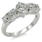 Stainless Steel  5 Round CZ Anniversary Promise Wedding Engagement Band  Ring