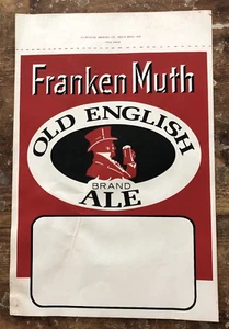 Vintage FRANKENMUTH Old English Ale Store Display Price Sign Associated Brewing - Picture 1 of 6