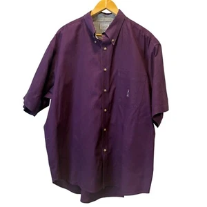 Vintage Bugle Boy Company Mens Purple Button-Up Shirt Crest Pocket SS Y2K 90s - Picture 1 of 7