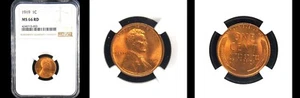 1919 1C NGC MS66RD-PURE RED POP 77-PQ LINCOLN WHEAT SMALL CENT - Picture 1 of 1