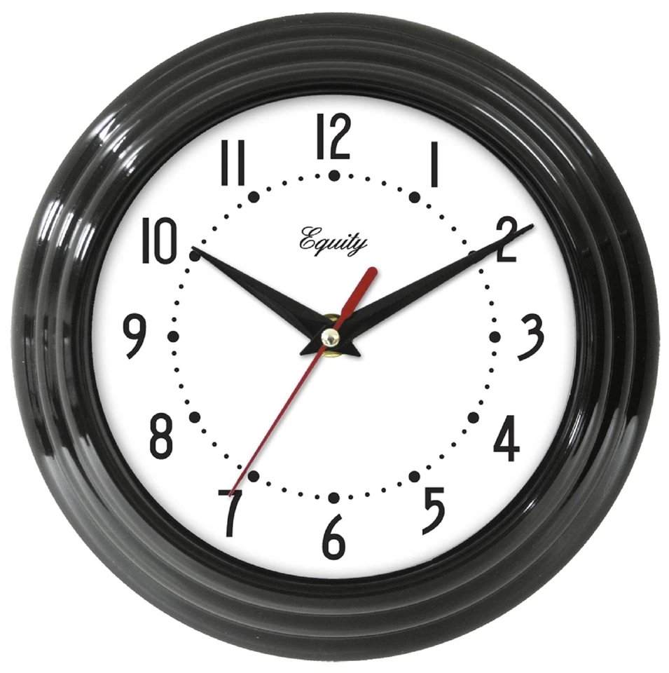 Equity by La Crosse 25013 8 Inch Black Clock