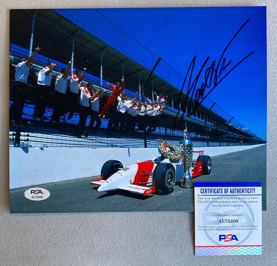 2001 INDIANAPOLIS 500 HELIO CASTRONEVES AUTOGRAPH 8x10 VICTORY PHOTO PSA AL75208 - Image 1 of 1