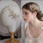 Luxury Opal Leaf Pearl Wedding Vine Headdress Crystal Bridal Side Headpiece