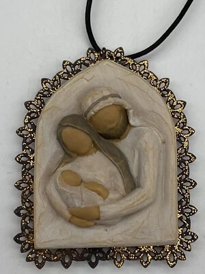 Willow Tree Holy Family  Ornament Metal Scallop Frame 2009 Holiday Christmas - Image 1 of 4