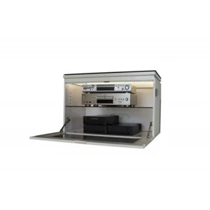 High Quality Audio Cabinet Stand drop down door/heat disperse design Gloss white - Picture 1 of 2
