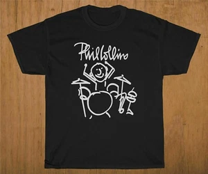 T-shirt uomo vintage Phil Collins Pop Rock Band nera unisex tutte le taglie 1U18 - Foto 1 di 3