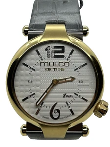 Mulco Couture Unisex 42mm Gold White Dial Gray Leather SWISS Watch MW5-4234-212 - Picture 1 of 10