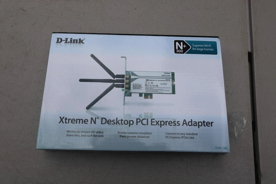 Adaptador PCI Express D-Link Modelo DWA-556 Xtreme Inalámbrico N' Escritorio Foto 1 de 4