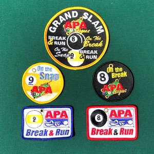 Alle 5 APA Grand Slam Patch, 8 On Break, 8 Break & Run, 9 On Break, 9 Break & Run - Bild 1 von 1