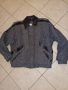 Vintage Circola Moda Black / Gray Leather Jacket Mens sz.medium - Picture 1 of 8