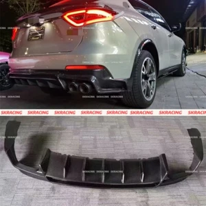 For Maserati Levante 17-2020 Real Carbon Fiber Rear Bumper Diffuser Lip Body Kit - Picture 1 of 7