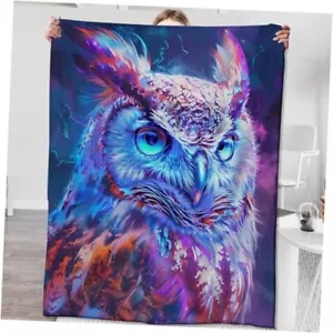 Owl Blanket for Girls Adults Women, Flannel Owl Blankets Gifts, 50"x60" Owl01 - Picture 1 of 7