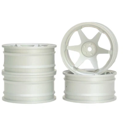 4pcs 1/10 RC Road Alloy Wheels 6 Spoke for Tamiya TT02 TT01 - Image 1 of 4