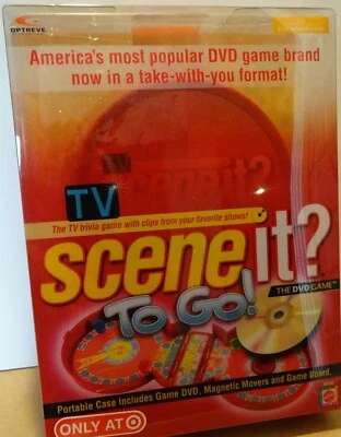 Mattel's "TV Scene It? To Go!" - Travel DVD and magnetic game board New/sealed - Image 1 of 3