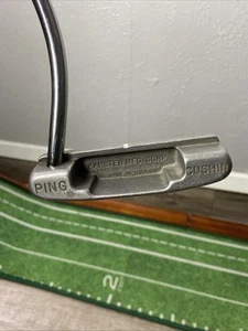 Ping Cushin putter Karsten MFG collo curvo mano destra Phoenix Az impugnatura in pelle - Foto 1 di 15