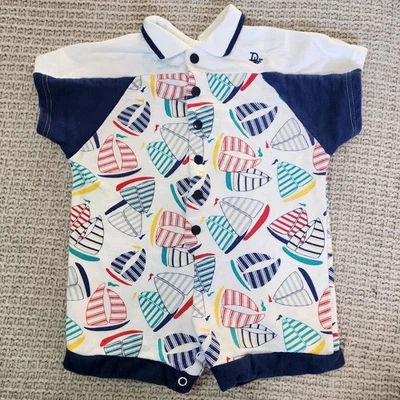 Baby Dior Nautical Collared One Piece Size 12 Months - Image 1 of 4