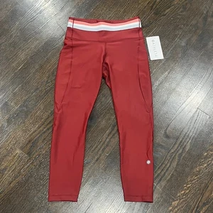 Athleta Interval Stash High Rise Stripe 7/8 Tight Damen Small Legging Redwood - Bild 1 von 9
