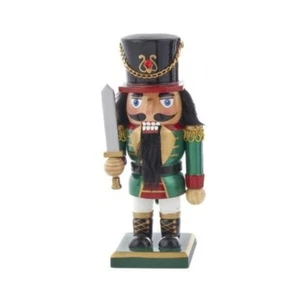 Kurt Adler 9" Green Soldier Sword Wooden Nutcracker Christmas Holiday C5954 NEW - Picture 1 of 5