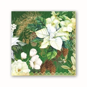 Michel Design Works Winter Blooms Poinsettia 20 TriplePly Paper Cocktail Napkins - Picture 1 of 2