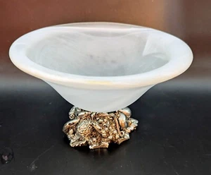 Lavorazione Murano Italy Glass & Silver Bowl Dish w Original Label - Picture 1 of 7