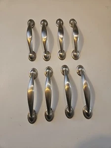 Lot of 8 Brainerd Satin Nickel  Shell Pull Handle - Picture 1 of 3