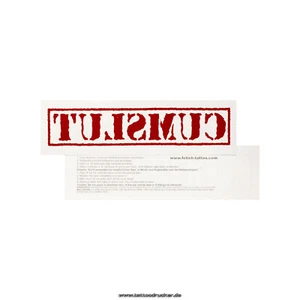 2 x Cumslut Stempel Tattoo - Schriftzug Rot - Kinky Fetish Temporary Tattoo (2) - Picture 1 of 1