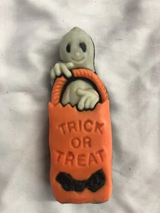 Gurley Halloween Candle Ghost with Trick or Treat Bag Vintage - Glo N The Dark - Picture 1 of 6