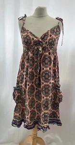 miss selfridge Dress Size 10 Purple Mix Sleeveless Knee Length Cotton Strappy  - Picture 1 of 12