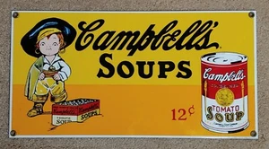 Ande Rooney Campbell's Soups Porcelain Advertising Sign Decoration - 13 1/2 x 7" - Picture 1 of 5