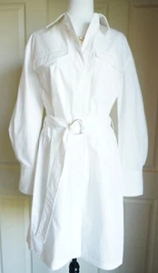 COUNTRY ROAD Shirt Dress Size 8 / XS Mini White Cotton Belted A-line short Belt - Picture 1 of 22