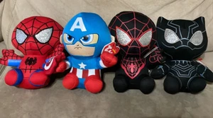 Beanie Baby Marvel Bundle-Captain America, Spider-Man, Black Panther, w/ Books. - Picture 1 of 12