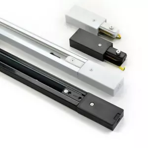 BINARIO ELETTRIFICATO MONOFASE 220V CON MORSETTO DI ALIMENTAZIONE X LED 1 Mt - Foto 1 di 3