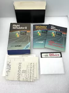 COMMODORE 64 FLIGHT SIMULATOR II SUB LOGIC GAME SOFTWARE DISK BOX MANUAL ETC - Picture 1 of 15