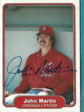 JOHN MARTIN signed 1982 Fleer baseball card #121 ST. LOUIS CARDINALS