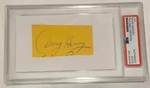 Doug Harvey - Montreal Canadiens - Signed / Autographed Cut / 3x5 - PSA/DNA - Picture 1 of 1