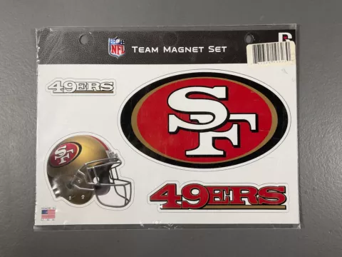 San Francisco 49ers Team Magnet Set NFL Football Red Gold White Team Logo 4 Pcs Cover