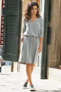 Soft Surroundings Easy Living Dress - Gray Super Soft Knit - Women's Small - Foto 1 di 7