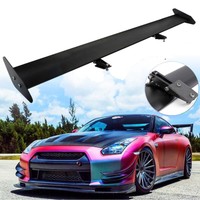VEVOR Universal GT Wing Spoiler 43 Inch//110CM Adjustable Angle Lightweight Aluminum Rear Spoiler Wing Black Double Deck