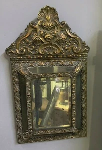 Miroir a parclose en cuivre repoussé XIX siècle - Imagen 1 de 10