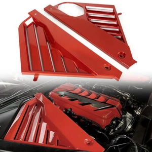 Engine Covers Engine Bay Panel Trim Cover Gloss Red Fits Corvette C8 2020~2024 - Picture 1 of 15