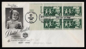 #1135 4c American Dental Association-Plate Block, Art Craft **ANY 5=FREE SHIP** - Picture 1 of 1