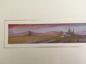 Baldini Daniela titolo Toscana tempera olio su cartone cm 7,5x42 Certificato - Foto 1 di 4