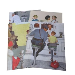 Juego de 4 estampados litográficos Norman Rockwell 11""x14"" - vintage 1972 - Imagen 1 de 6